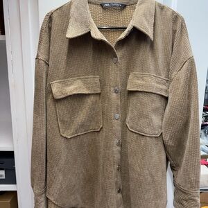 Zara Women’s Overshirt in Brown Corduroy